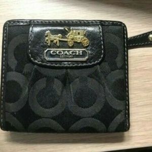 Coach Madison Mini Wallet Op Art Small Black Pink